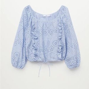 NWT Mango Swiss Embroidery Cotton Blouse